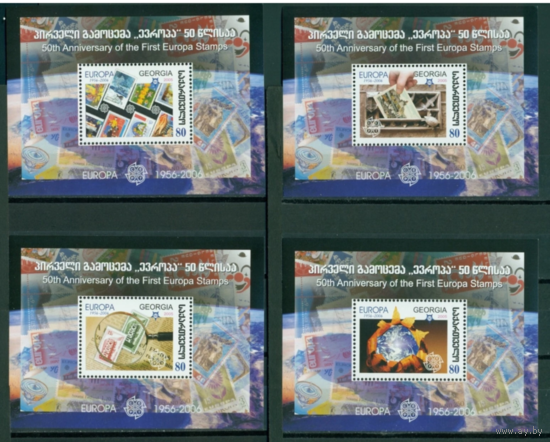 2005 ГРУЗИЯ 4 БЛОКА 50 ЛЕТ ПРОГРАММЫ ЕВРОПА СЕРТ MNH