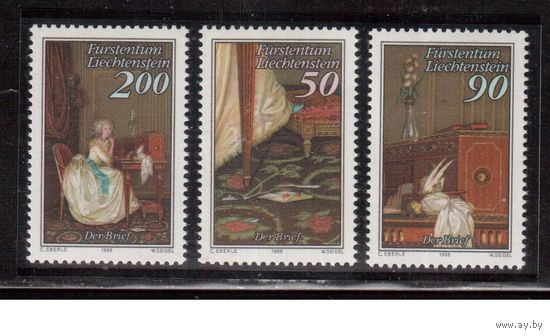 Лихтенштейн-1988, (Мих.957-959) ** ,    Искусство, Живопись (полная серия)