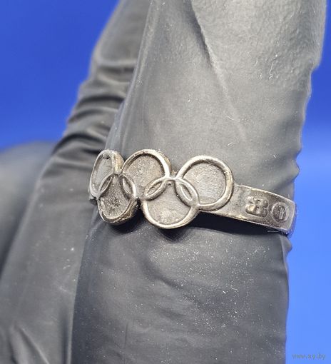 Кольцо серебро Олимпиада 80 Москва СССР !!!