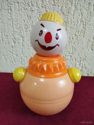 Игрушка кукла Неваляшка Клоун. Высота 23,5 см. СССР