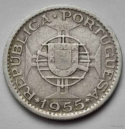 Ангола 10 эскудо 1955 года серебро.