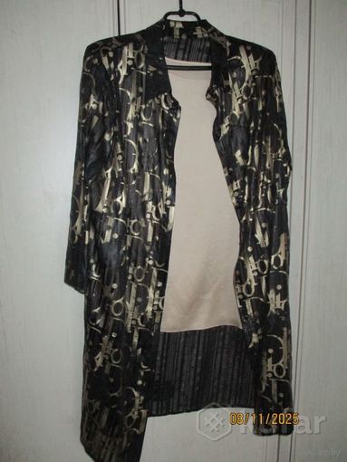 К Новому году нарядная двойка Кардиган с "золотом", топ. Р-р 54