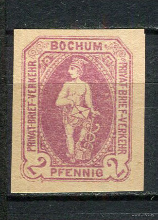 Германия - Бохум - Местные марки - 1887 - Меркурий 2Pf - [Mi.28cB] - 1 марка. Чистая без клея.  (Лот 92CW)