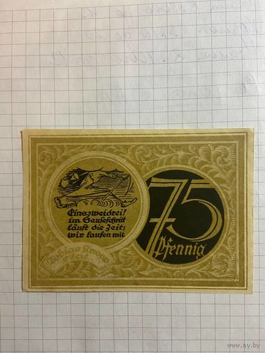 75 пфеннингов (нотгельды) г. Германия.