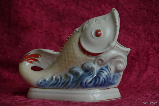 Статуэтка - карандашница   " Рыбка "   ( Коростень)  целая