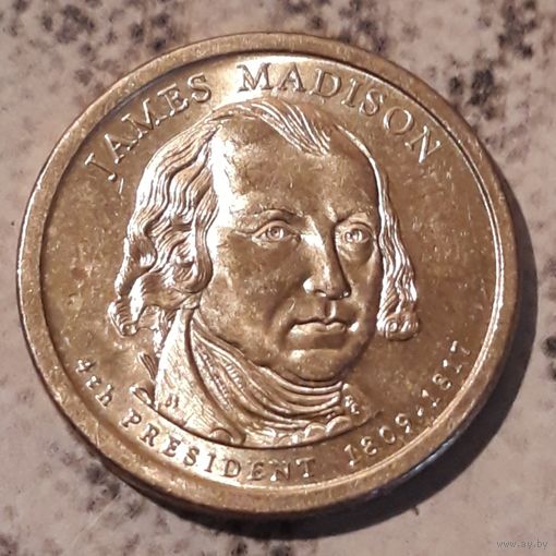 1 доллар 2007 D США 4й президент Джеймс Мэдисон