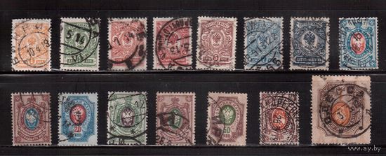 Россия-1912-1916 (Заг.94-108) гаш. , без ВЗ, 19-й выпуск, Царская Россия,полная серия, 2-й выпуск