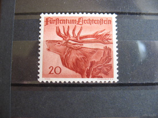Лихтенштейн. Олень. 1946 г.  к.ц. 2022г. - 6 евро. 2 фото. см. условие.