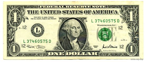 1 доллар 2001 L