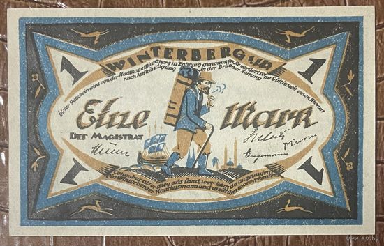 Нотгельд 1 марка 1921 год. Винтерберг. Веймарская республика