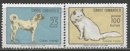 Турция. Домашние животные. 1973г. Mi#2297-98. Серия.