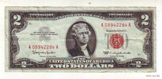 США 2 доллара 1963 года