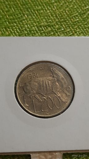 Сан Марино 200 лир 1981 г