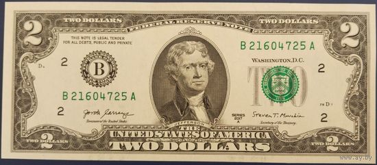 2 доллара. 2017 г. США. Unc.