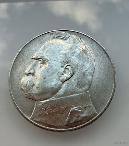 10 злотых 1936 г.  Польша.  ПИЛСУДСКИЙ.  СЕРЕБРО.