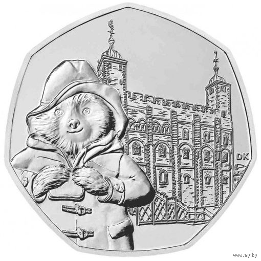 Великобритания 50 пенсов, 2019 Паддингтонский медведь /у Тауэра/ UNC