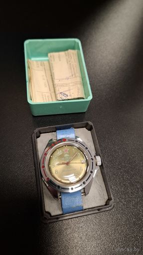 С 1 рубля 5 дней! Не частые часы Восток командирские. Полный комплект. Новые или не ношены. Идут. Точность не проверял. Без репассажа. Состояние на фото.