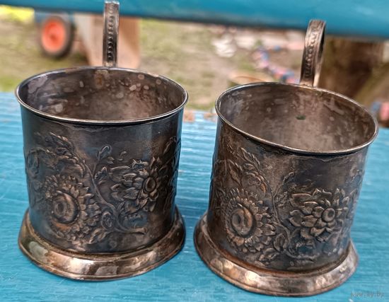 Два мельхиоровых подстаканника из СССР. Все лоты с 1 рубля!