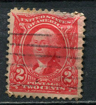 США - 1902/1908 - Джордж Вашингтон 2С - (есть тонкое место) - [Mi.139A] - 1 марка. Гашеная.  (Лот 71Gс)-T2P3