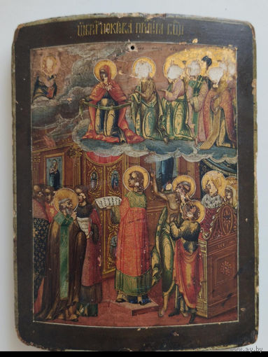 Икона ["Покров Пресвятой Богородицы"]17*13 Палех