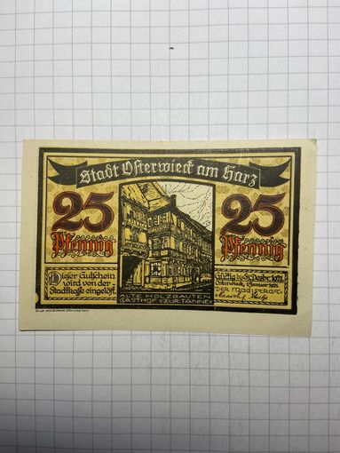 Нотгельд 25 пфеннигов Германия -3012