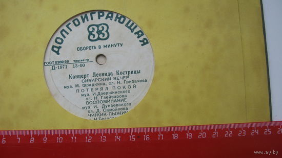 Пластинка долгоиграющая ( концерт Леонида Кострицы )