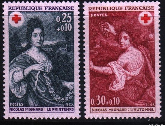 1968 Франция Красный Крест изобразительное искусство художник Николя Миньяр Mi-1647-48 2х-марки** Живопись
