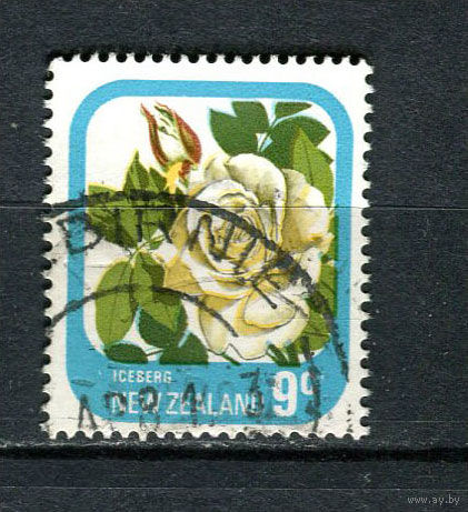 Новая Зеландия - 1975/1979 - Цветы. Роза 9С - [Mi.675C] - 1 марка. Гашеная.  (LOT Fg25)-T10P5