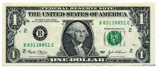 1 доллар 2003 B