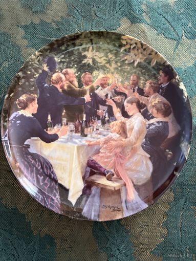 Тарелка коллекционная Жанровая Copenhagen винтаж