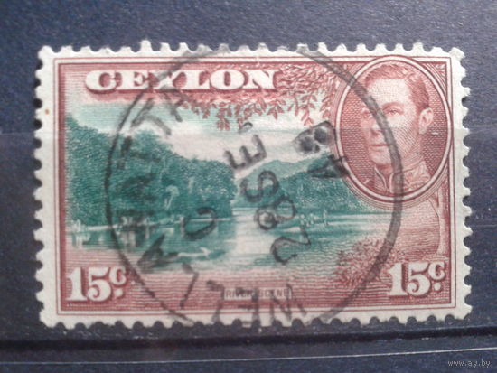 Цейлон, колония Англии, 1945. Король Георг VI и виды
