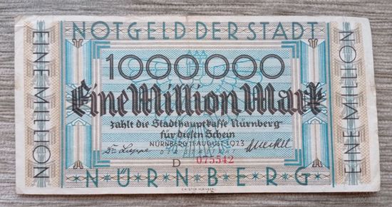 Werty71 Германия 1000000 марок 1923 банкнота 1 миллион Нюрнберг