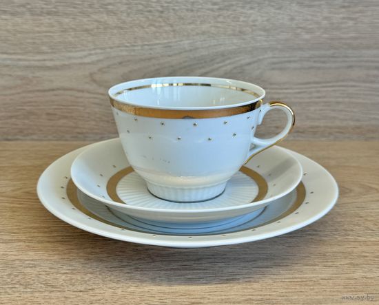 Чайно-кофейное трио. Рижский фарфоровый завод.
