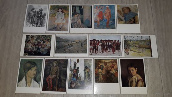 Дети в живописи открытки СССР