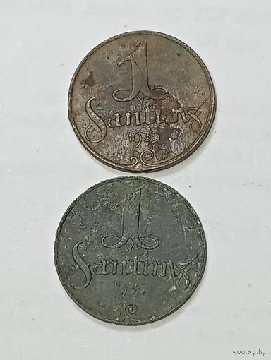 Латвия 1 сантим 1935 года .