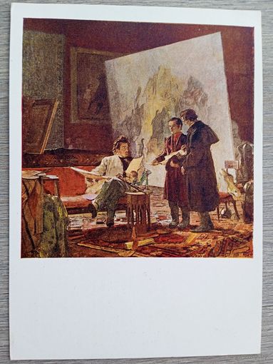 Мелихов. Молодой Тарас Шевченко в мастерской художника Брюллова