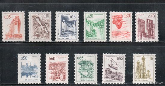 Югославия-1966(Мих.1155-1156,1164-1172) * (след от накл.)  , Стандарт, Техника и архитектура (полная серия)