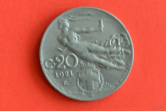 Италия 20 чентезимо 1921 с 1 руб