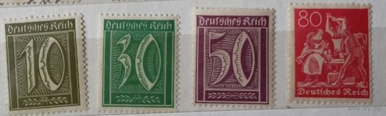 Германия** цифры 1921 Михель 159, 162, 164, 166