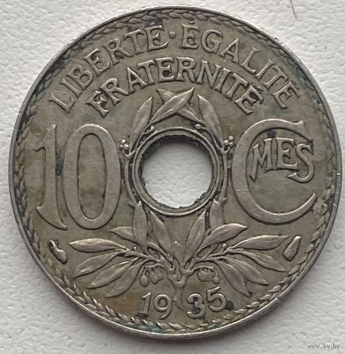 Франция 10 сантимов 1935 г.