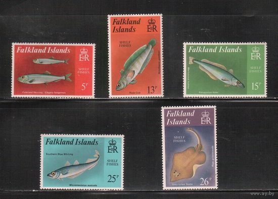 Фолклендские острова-1981(Мих.336-340) , ** , Морская фауна,Рыбы (полная серия)