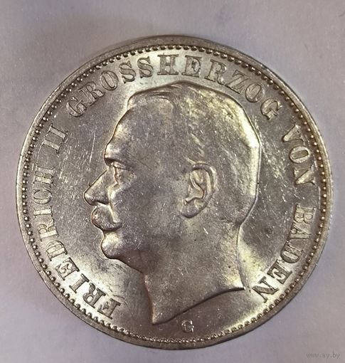С рубля! 3 марки 1908 Баден яркий блеск
