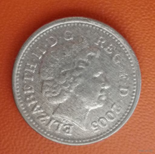 Великобритания 1 фунт 2005 г., Висячий мост через Менай, KM# 1051