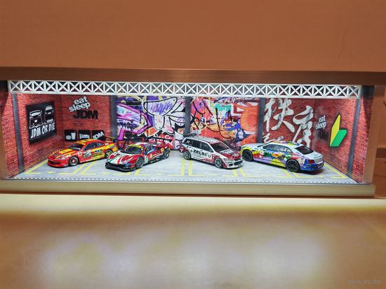 Диарама jdm гараж для моделей 1/64