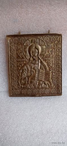 БОЛЬШАЯ МЕДНОЛИТАЯ ИКОНА ГОСПОДЬ ВСЕДЕРЖИТЕЛЬ РЕДКИЙ СЮЖЕТ . Распродажа Коллекции !!! .Экспресс  Аукцион  с рубля без МПЦ и прочего  .Много лотов в продаже .