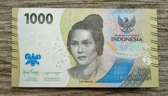 Werty71 Индонезия 1000 рупий 2022 UNC банкнота
