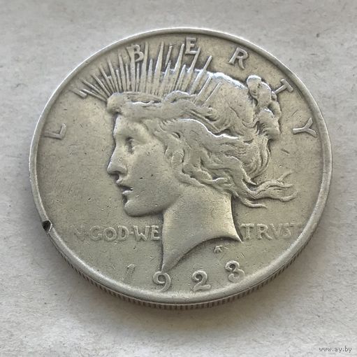 США 1 доллар 1923 Мирный доллар (Peace Dollar) (Филадельфия) - серебро 0,900 пр. 26,73 гр.