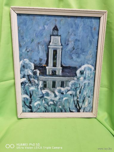 Картина два масло Ратуша  Кухарев Владимир Иванович самая привлекательная цена трёхдневный аукцион