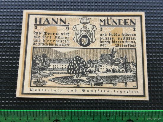 Германия-нотгельд   1 mark   пфенингов  Munden 19..