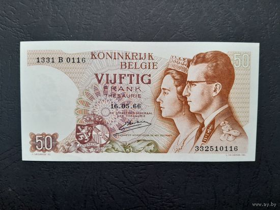 50 франков 1966 года. Бельгия. xF+